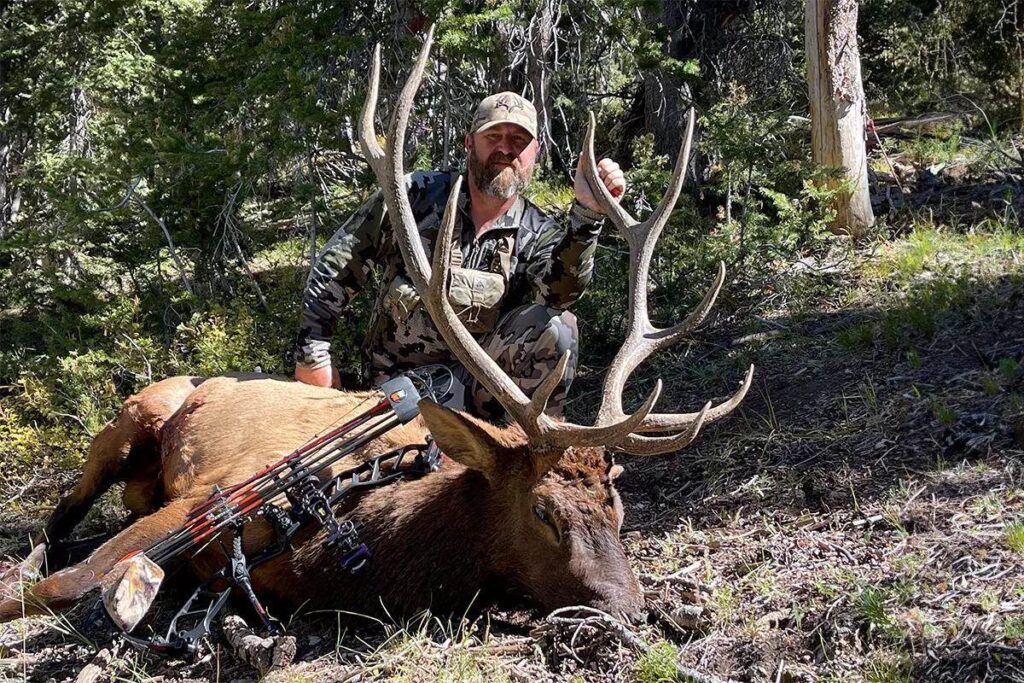 a man with the hunted elk