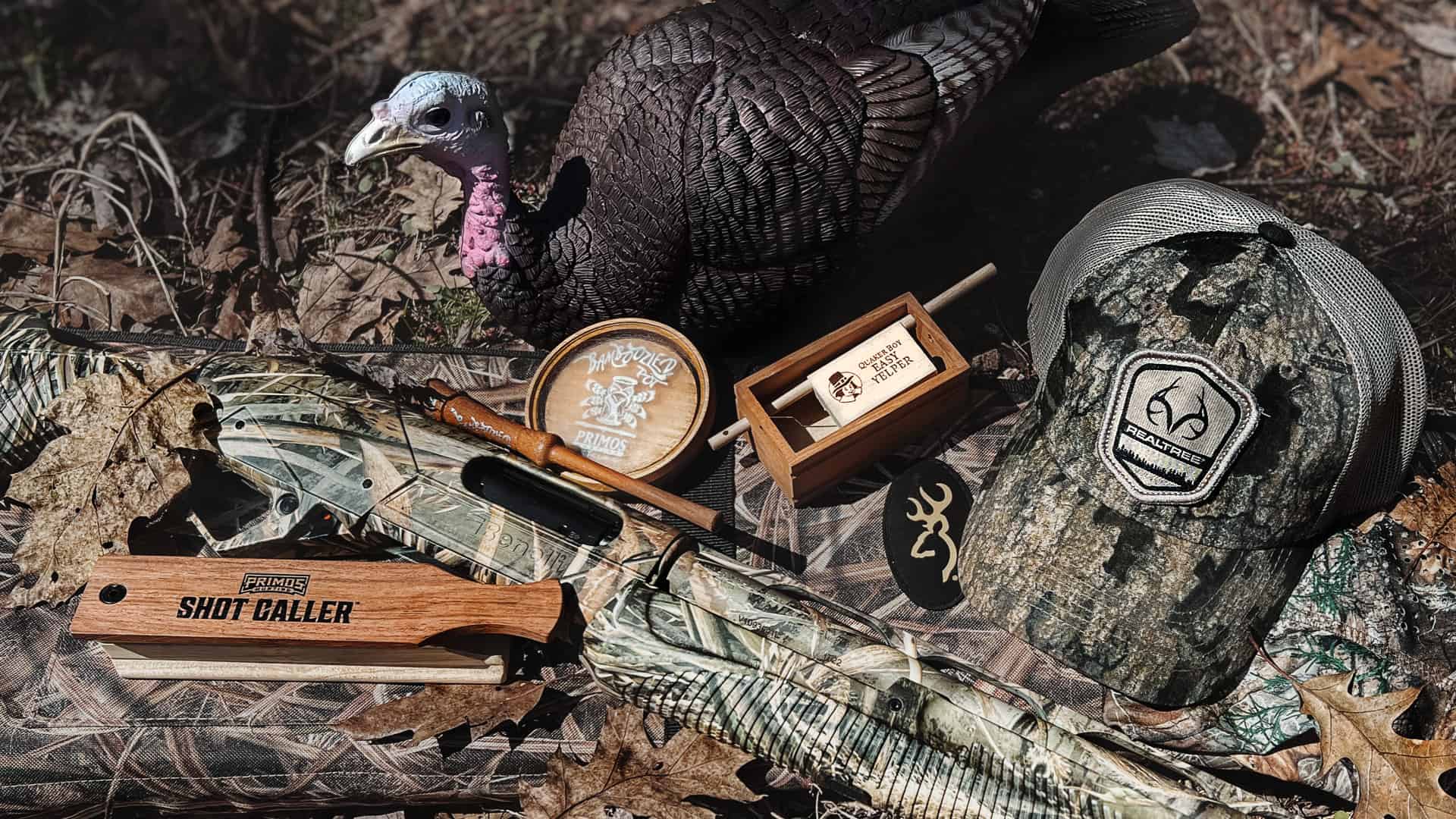 BushLife Turkey Hunting Gear along with a turkey decoy