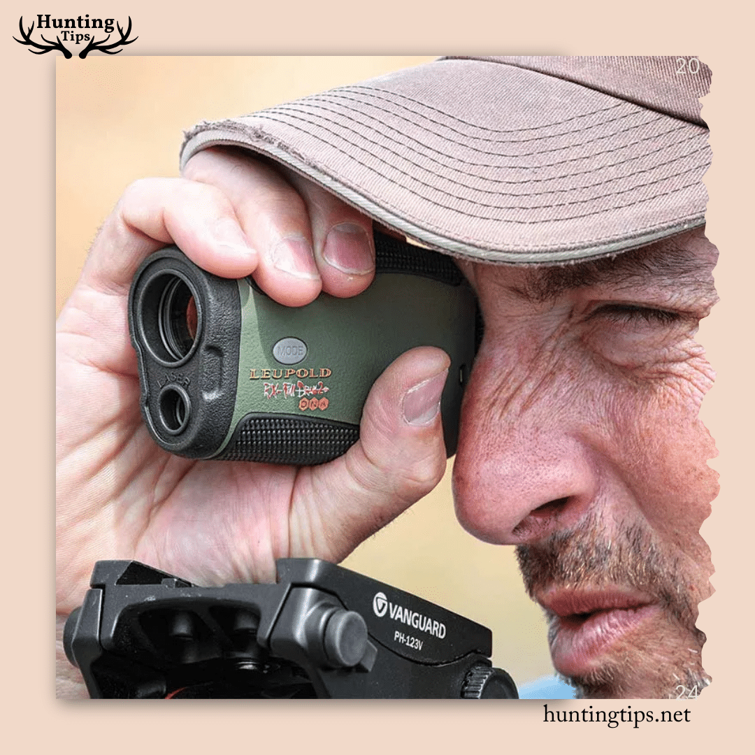 a hunter with hunting rangefinder