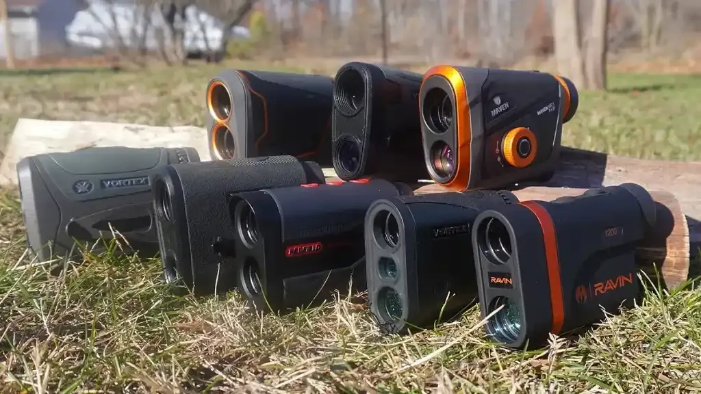 different rangefinders placing on the ground