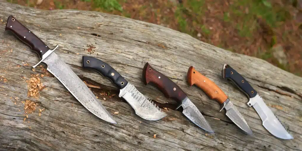 hunting knives with the different designs and shapes