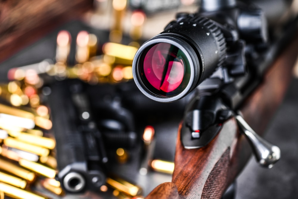 closeup shot of hunting scope
